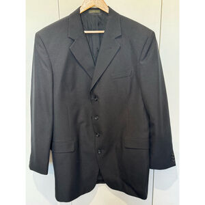 Men's H. John's long single breasted Black Blazer Size 44 Long